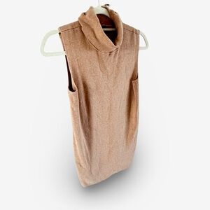 Talbots Sleeveless Brown Cowl Neck Sweater